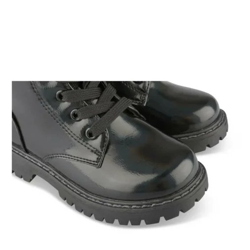 Bottines Rangers NOIR Fille Motif Iridescent Lacets