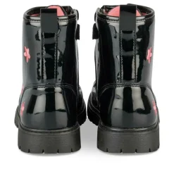 Bottines Rangers NOIR Fille Motif Fleuri Fermeture éclair