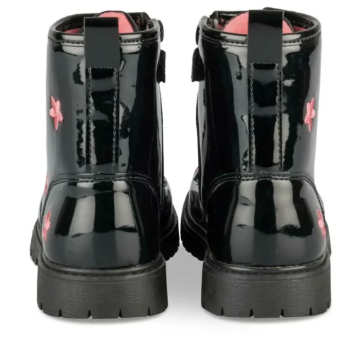 Bottines Rangers NOIR Fille Motif Fleuri Fermeture éclair