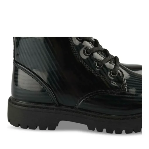 Bottines Rangers NOIR Fille Motif Iridescent Lacets