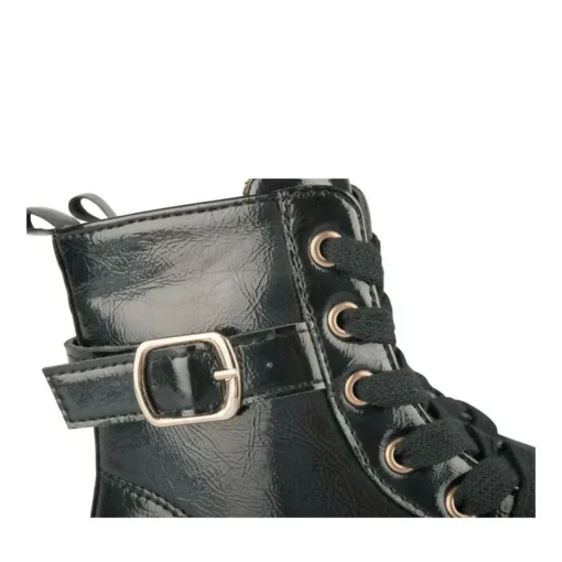 Bottines Rangers NOIR Fille Motif Iridescent Lacets