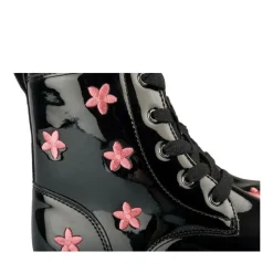 Bottines Rangers NOIR Fille Motif Fleuri Fermeture éclair