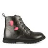 Bottines Rangers PEWTER Fille Motif Coeurs Lacets