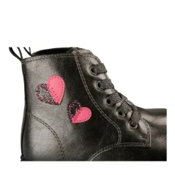 Bottines Rangers PEWTER Fille Motif Coeurs Lacets