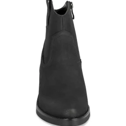 Bottines Santiag NOIR Femme Motif Uni Fermeture éclair