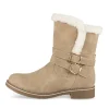 Bottines TAUPE Femme Motif Fausse Fourrure Fermeture éclair