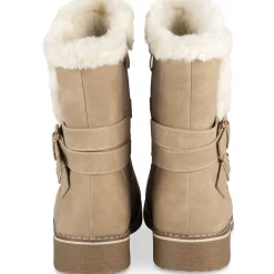 Bottines TAUPE Femme Motif Fausse Fourrure Fermeture éclair