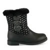 Bottines Toile NOIR Fille Motif Coeurs Fermeture éclair