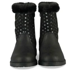 Bottines Toile NOIR Fille Motif Coeurs Fermeture éclair