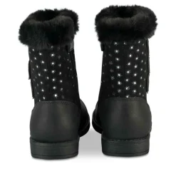 Bottines Toile NOIR Fille Motif Coeurs Fermeture éclair
