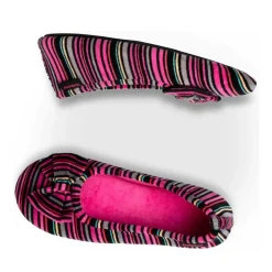 Chaussons Ballerine MULTICOLOR Femme Motif Rayures A Enfiler
