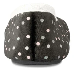 Chaussons Ballerine NOIR Femme Motif A Pois A Enfiler