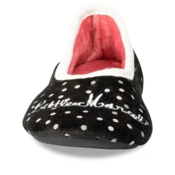Chaussons Ballerine NOIR Femme Motif A Pois A Enfiler
