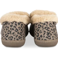 Chaussons BEIGE Femme Motif Animal A Enfiler