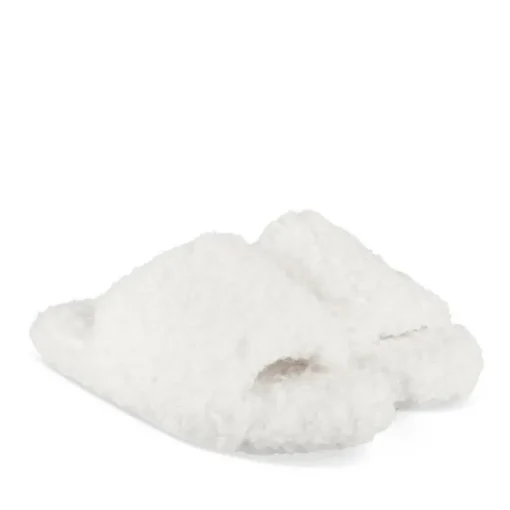 Chaussons BLANC Femme Motif Uni A Enfiler