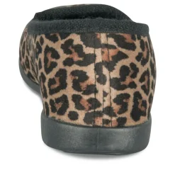Chaussons Confort NOIR Femme Motif Uni A Enfiler