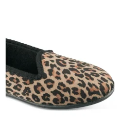 Chaussons Confort NOIR Femme Motif Uni A Enfiler