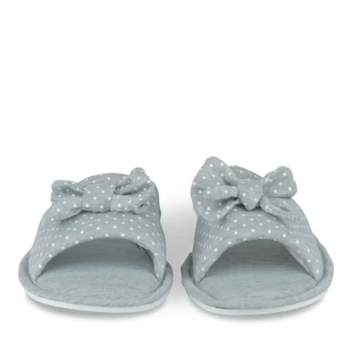 Chaussons GRIS Femme Motif A Pois A Enfiler