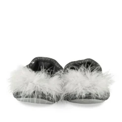 Chaussons GRIS Femme Motif Etoiles A Enfiler