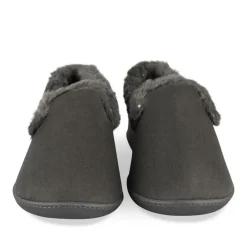 Chaussons GRIS Femme Motif Uni A Enfiler