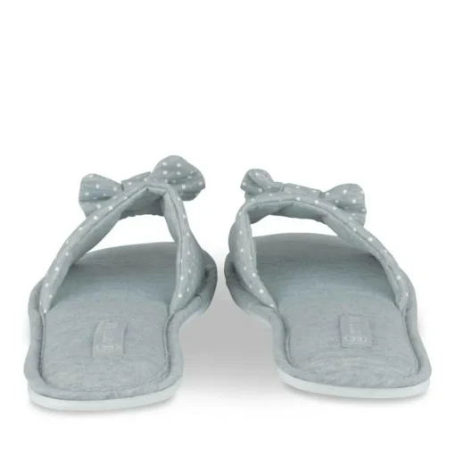 Chaussons GRIS Femme Motif A Pois A Enfiler