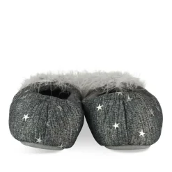 Chaussons GRIS Femme Motif Etoiles A Enfiler