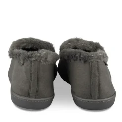 Chaussons GRIS Femme Motif Uni A Enfiler