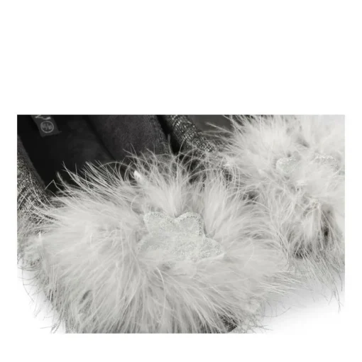 Chaussons GRIS Femme Motif Etoiles A Enfiler