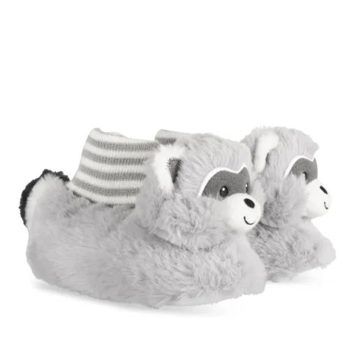 Chaussons GRIS Garçon Motif Animal A Enfiler