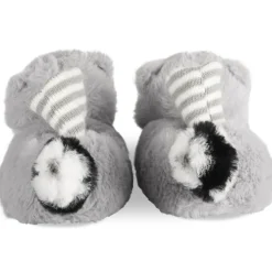 Chaussons GRIS Garçon Motif Animal A Enfiler