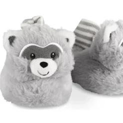 Chaussons GRIS Garçon Motif Animal A Enfiler