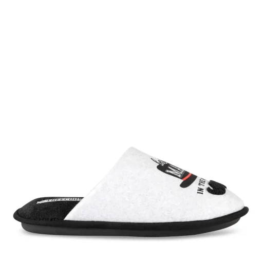 Chaussons GRIS Homme Motif Uni A Enfiler