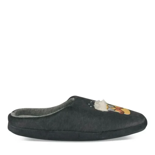 Chaussons GRIS Homme Motif Uni A Enfiler
