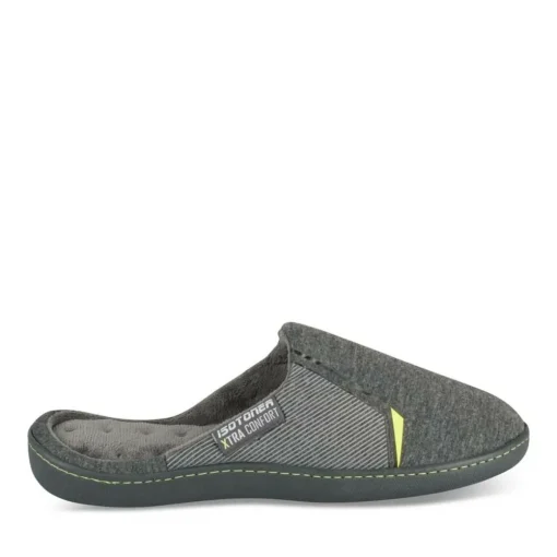 Chaussons GRIS Homme Motif Uni A Enfiler