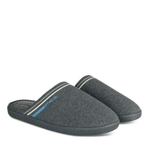 Chaussons GRIS Homme Motif Uni A Enfiler