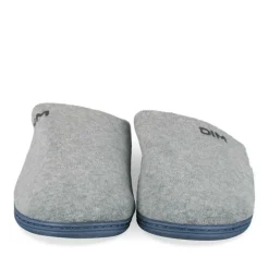 Chaussons GRIS Homme Motif Uni A Enfiler