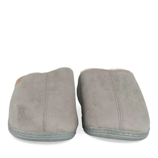 Chaussons GRIS Homme Motif Uni A Enfiler