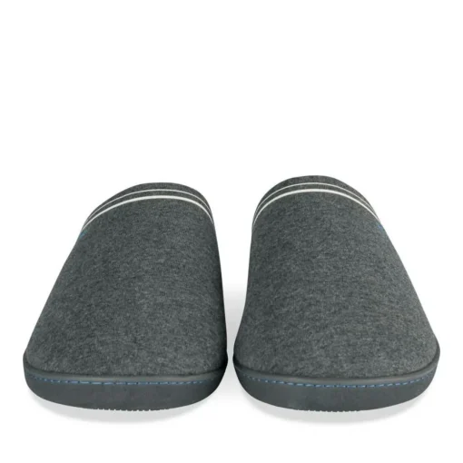Chaussons GRIS Homme Motif Uni A Enfiler