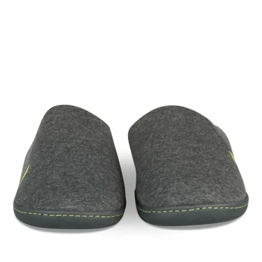 Chaussons GRIS Homme Motif Uni A Enfiler