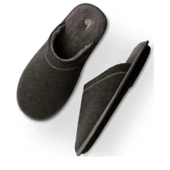 Chaussons GRIS Homme Motif Uni A Enfiler