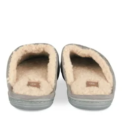 Chaussons GRIS Homme Motif Uni A Enfiler