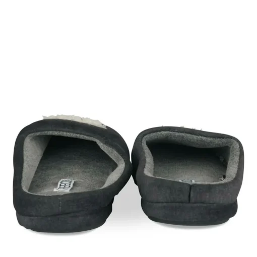 Chaussons GRIS Homme Motif Uni A Enfiler