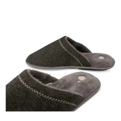 Chaussons GRIS Homme Motif Uni A Enfiler
