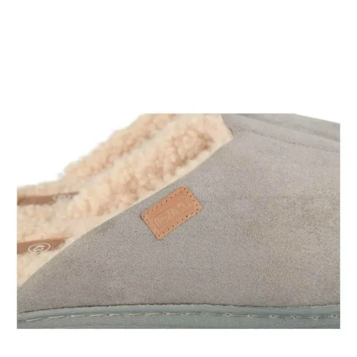 Chaussons GRIS Homme Motif Uni A Enfiler