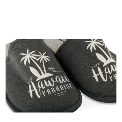 Chaussons GRIS Homme Motif Uni A Enfiler