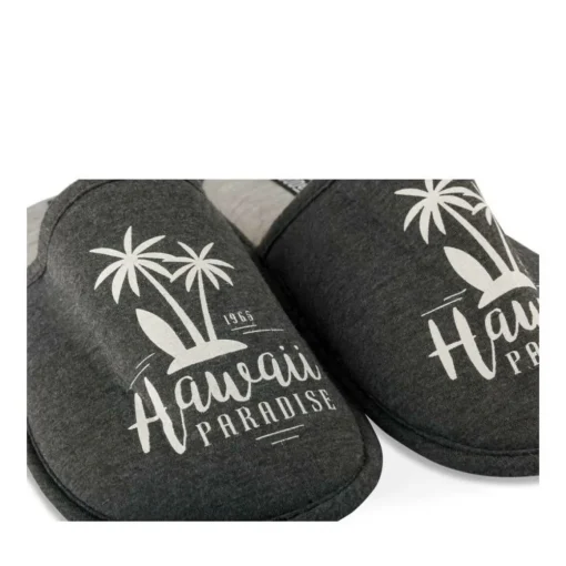 Chaussons GRIS Homme Motif Uni A Enfiler