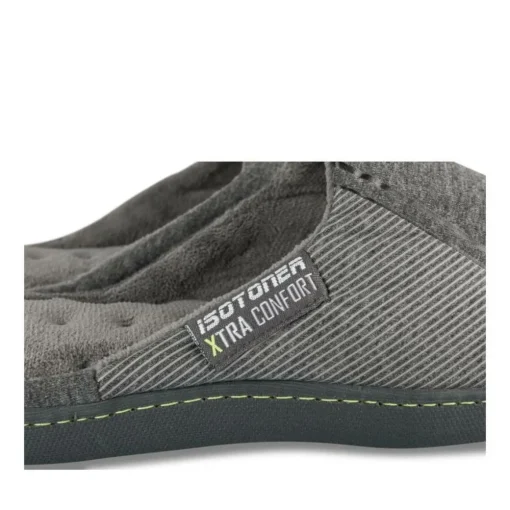Chaussons GRIS Homme Motif Uni A Enfiler
