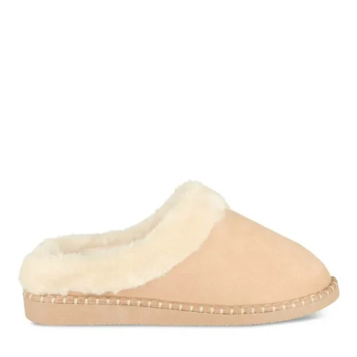 Chaussons MARRON Femme Motif Uni A Enfiler