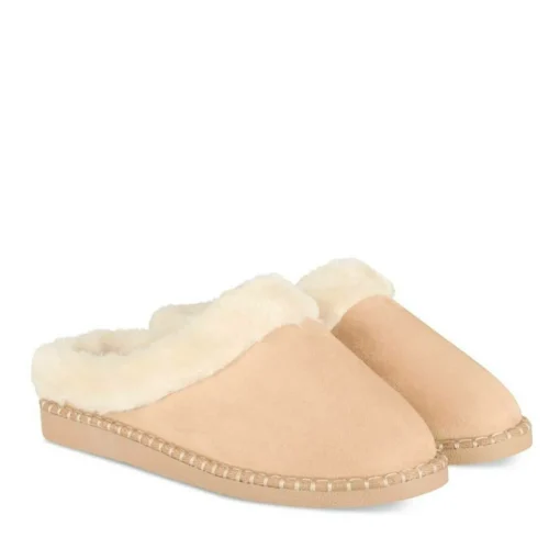 Chaussons MARRON Femme Motif Uni A Enfiler