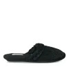 Chaussons NOIR Femme Motif Uni A Enfiler